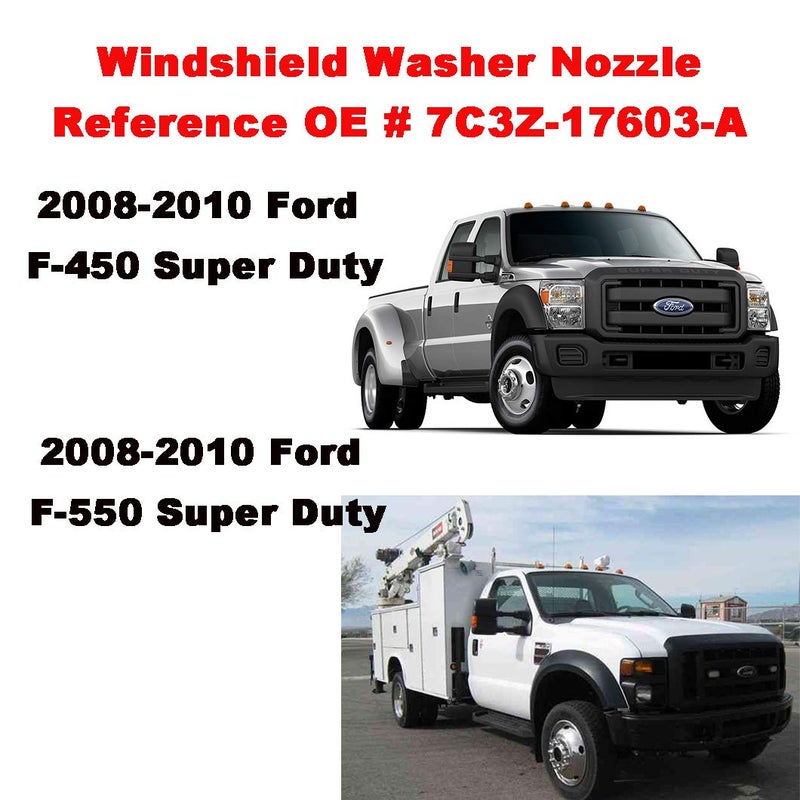 ZHPTAM ZHParty 7C3Z-17603-A Wiper Spray Nozzle for Super Duty 2011-2016, Windshield Washer Nozzle fits for Ford 2008 2009 2010 F250 F350 F450 F550, for Fiesta 2011-2015 - Replaces OEM # BE8Z-17603-A, 2 Pcs - Image 4